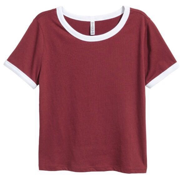 H&M Maroon and White Basic Tee - Picture 2 of 5
